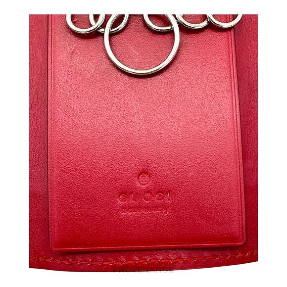 🔴 Gucci GG Web 6 Key Holder - Red Guccissima Leather - Picture 9 of 10
